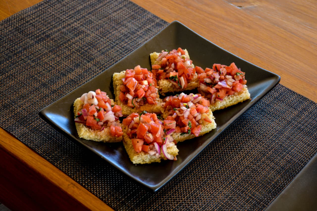 Bar counter with brick design